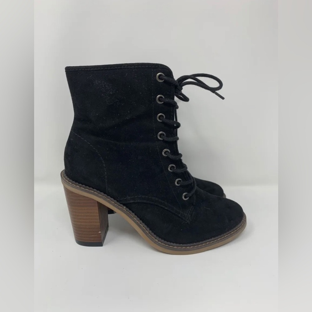 Madden Girl Women’s Suede Black Heels Boots Size 9M - Picture 1 of 9